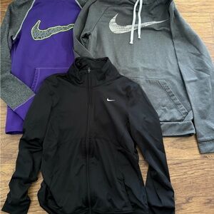 Nike Women’s Black Full-Zip Athletic Jacket and hoodies